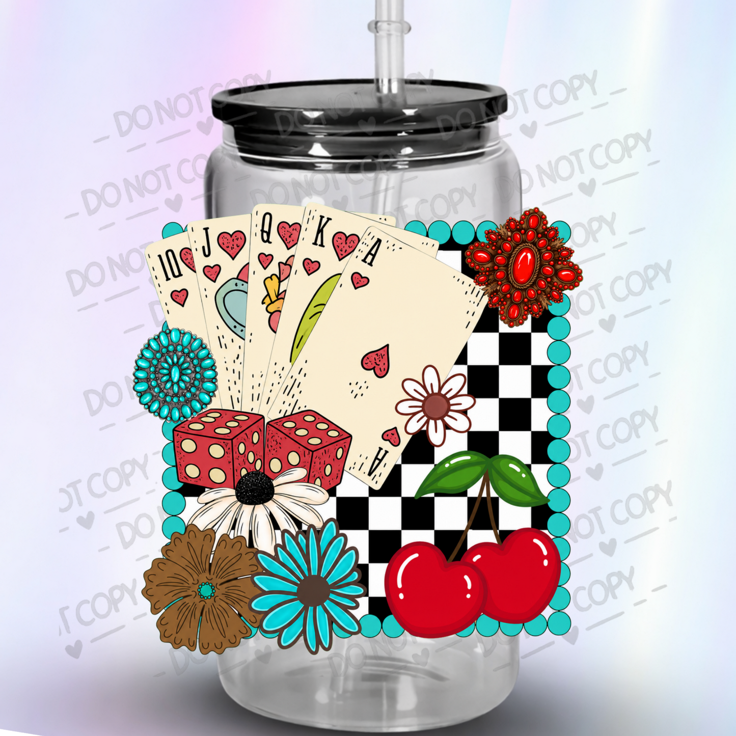 Royal Flush Lucky Charm Collage is a UV DTF Decal