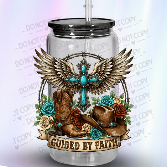 Guided By Faith Western UV DTF Decal