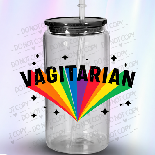 Vagitarian Rainbow Pride UV DTF Decal