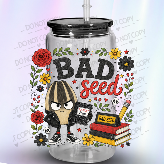 Bad Seed Character Floral Design UV DTF Decal