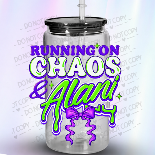 Running On Chaos & Alani UV DTF Decal