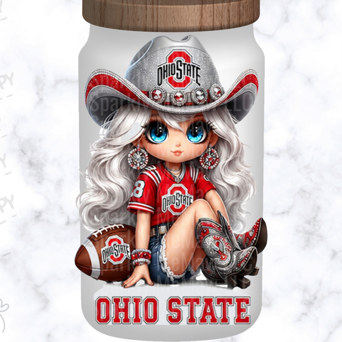 Cute Ohio State Cowgirl UV DTF Decal