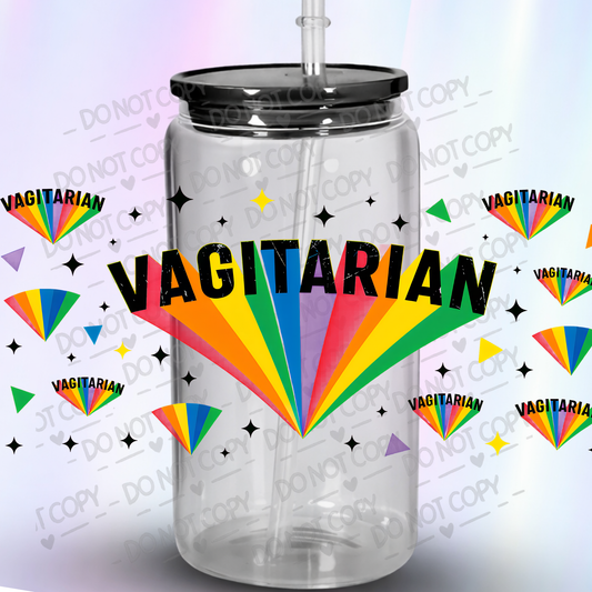 Vagitarian Rainbow Pride UV DTF 16 OZ WRAP