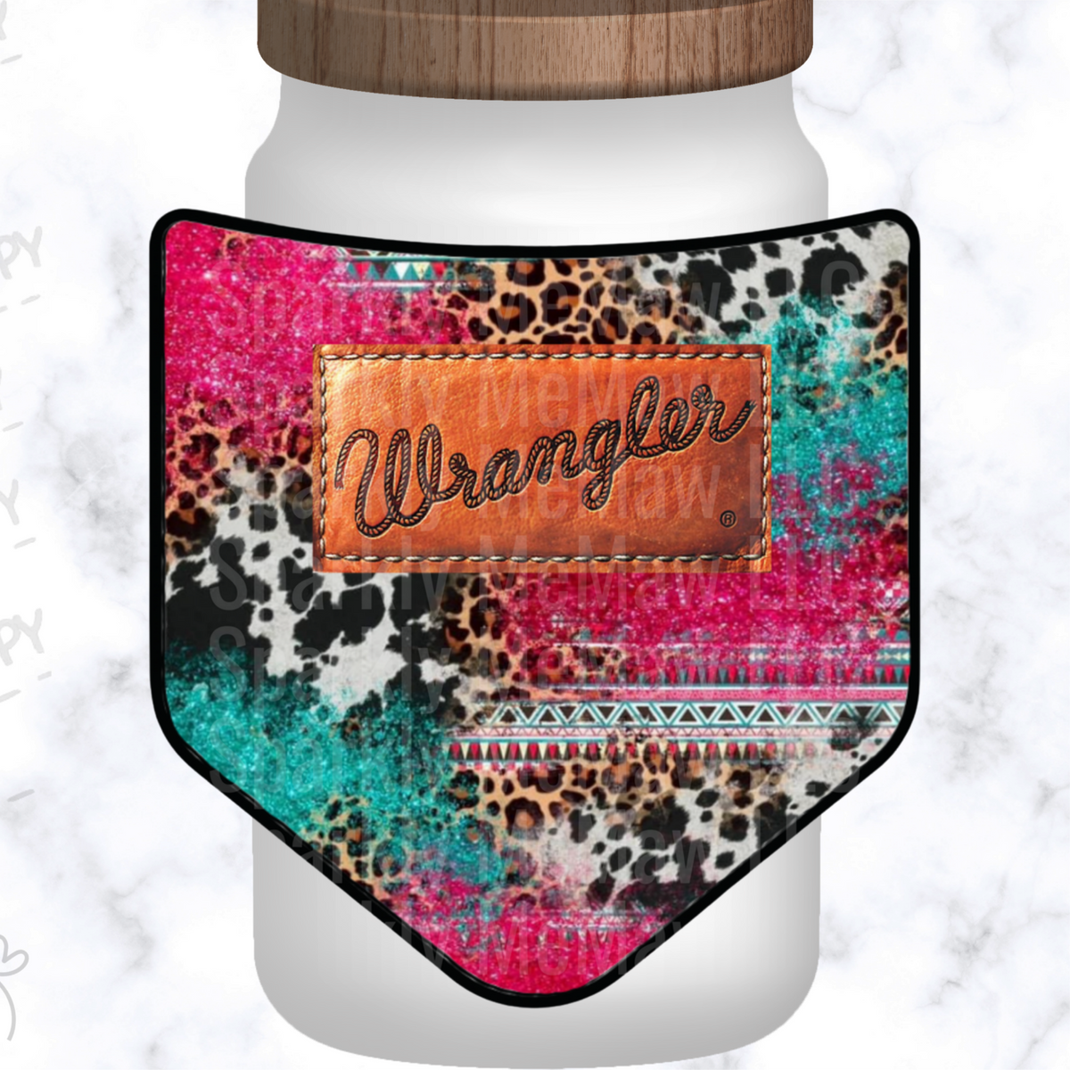 Wrangler Mixed Animal Print Pocket is a UV DTF Decal