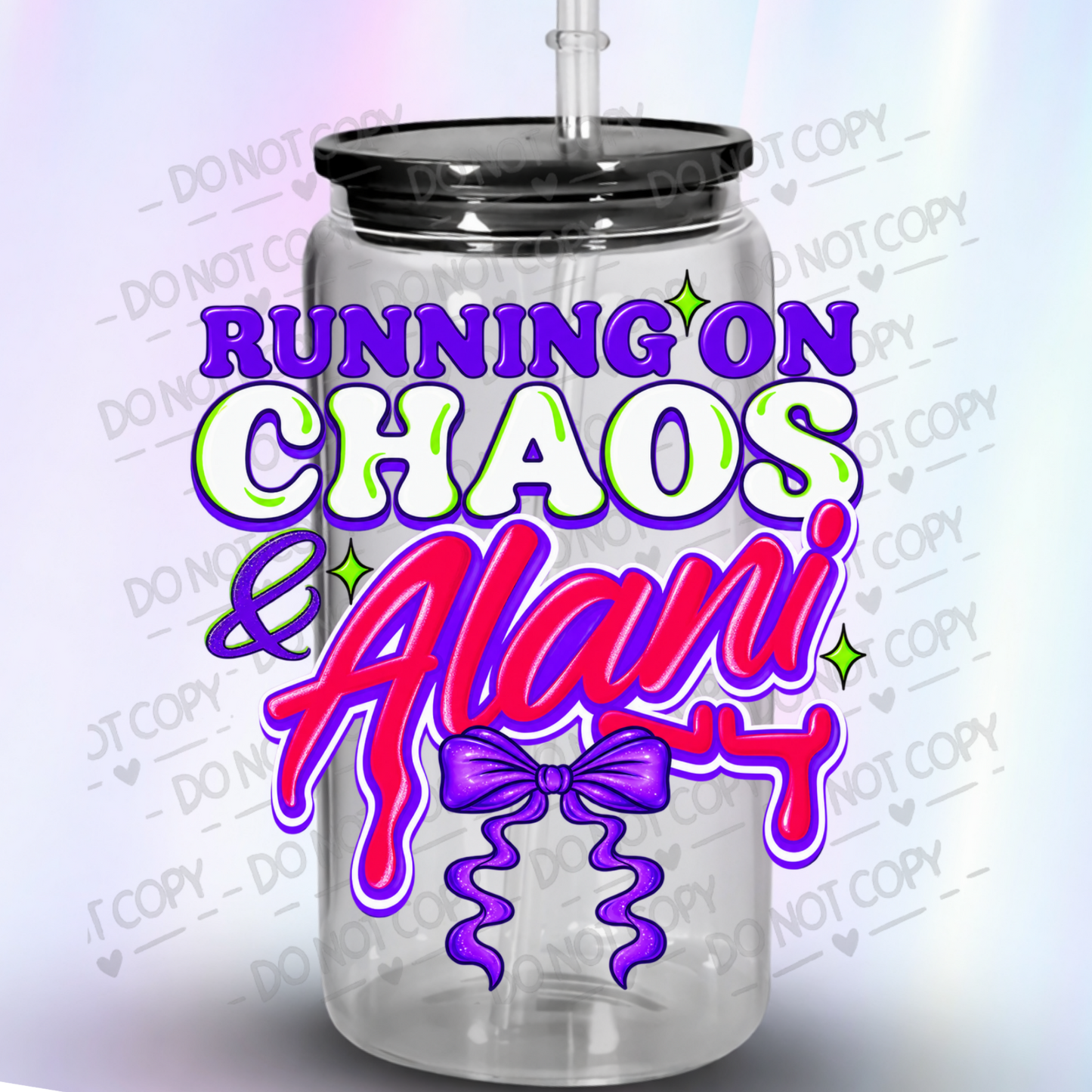 Running On Chaos & Alani UV DTF Decal