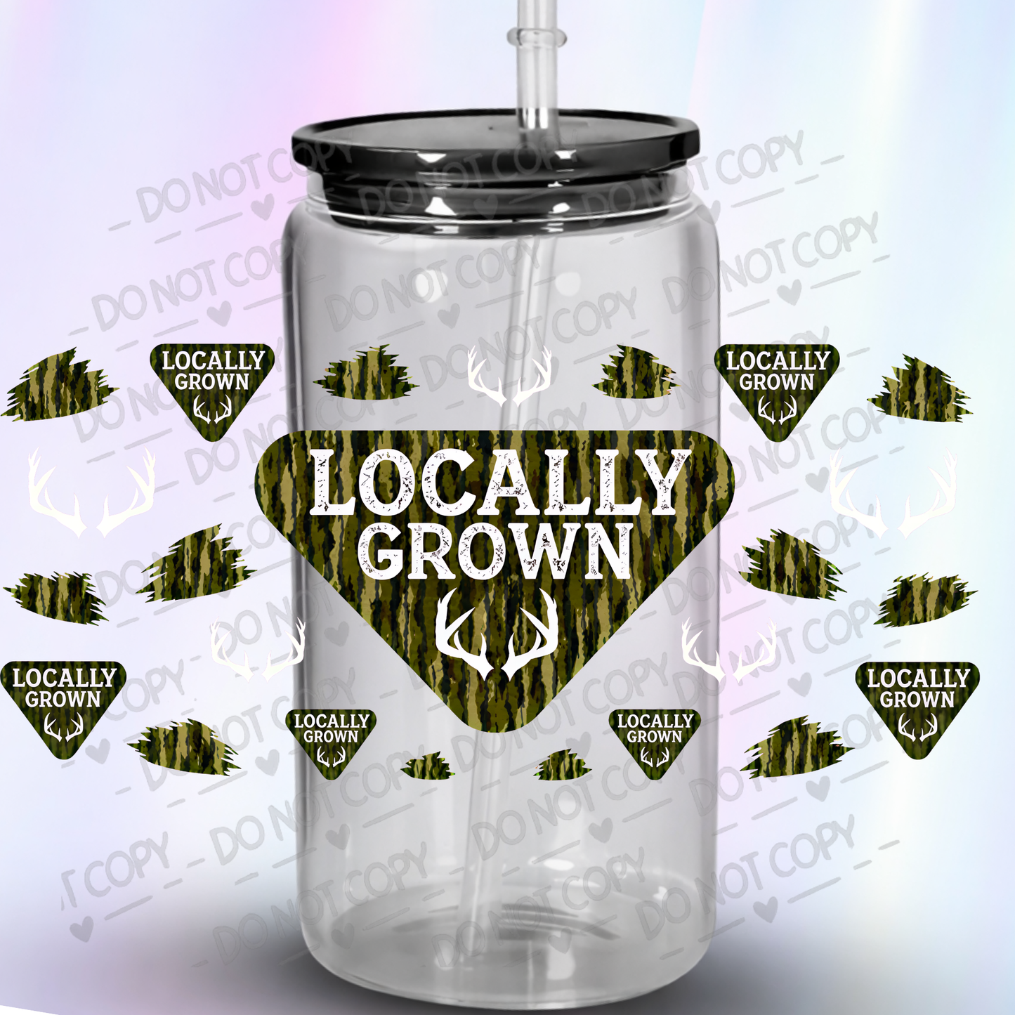 Locally Grown Camo Deer UV DTF 16 OZ WRAP