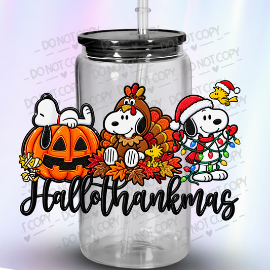 Snoopy Hallothankmas Trio UV DTF Decal