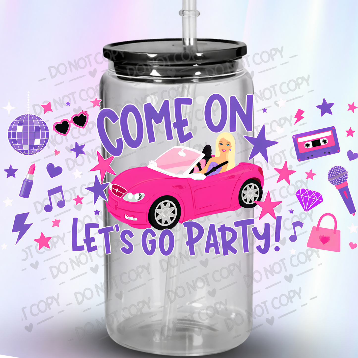Barbie Come On Party UV DTF 16 OZ WRAP
