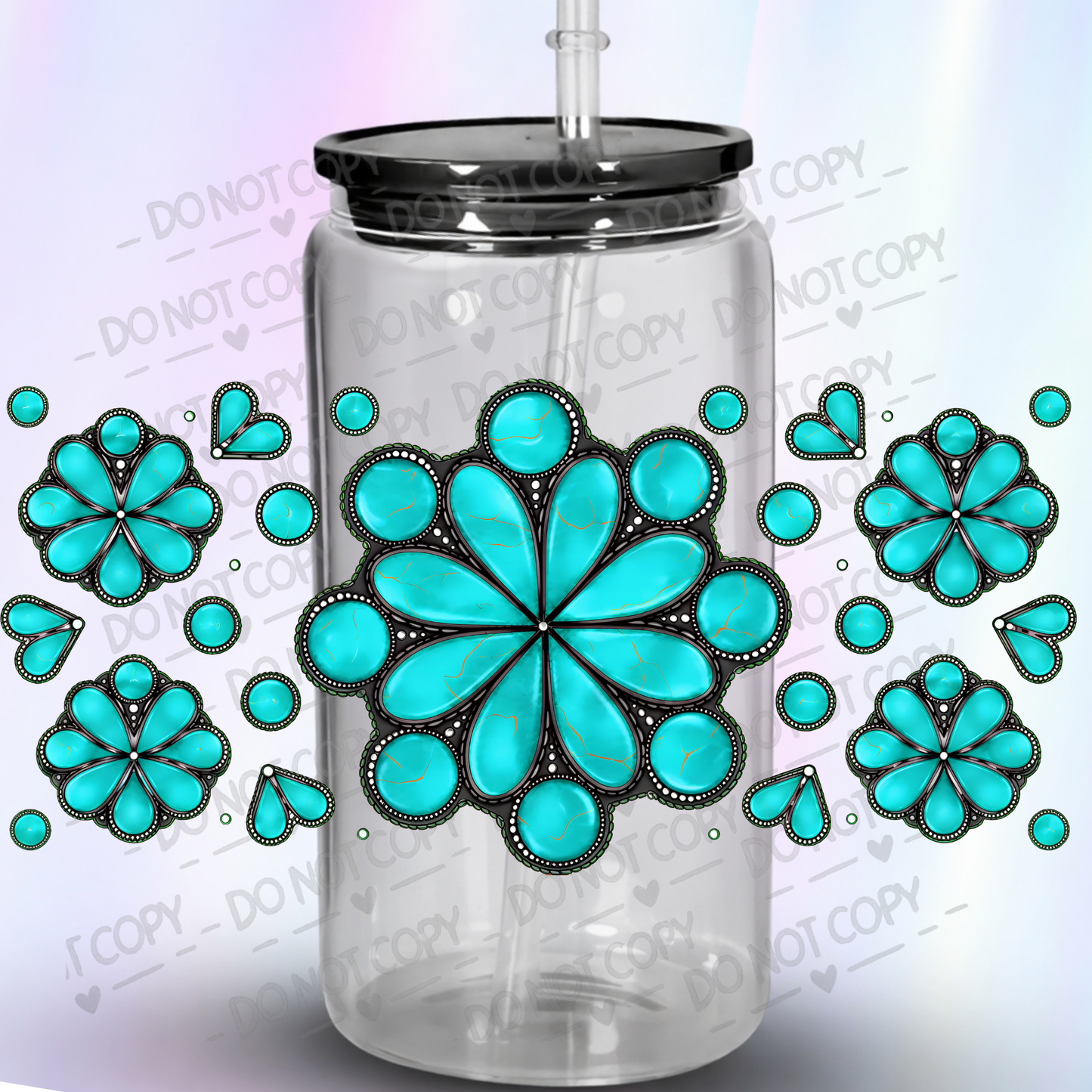 Turquoise Squash Blossom Concho UV DTF 16 OZ WRAP