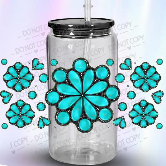 Turquoise Squash Blossom Concho UV DTF 16 OZ WRAP