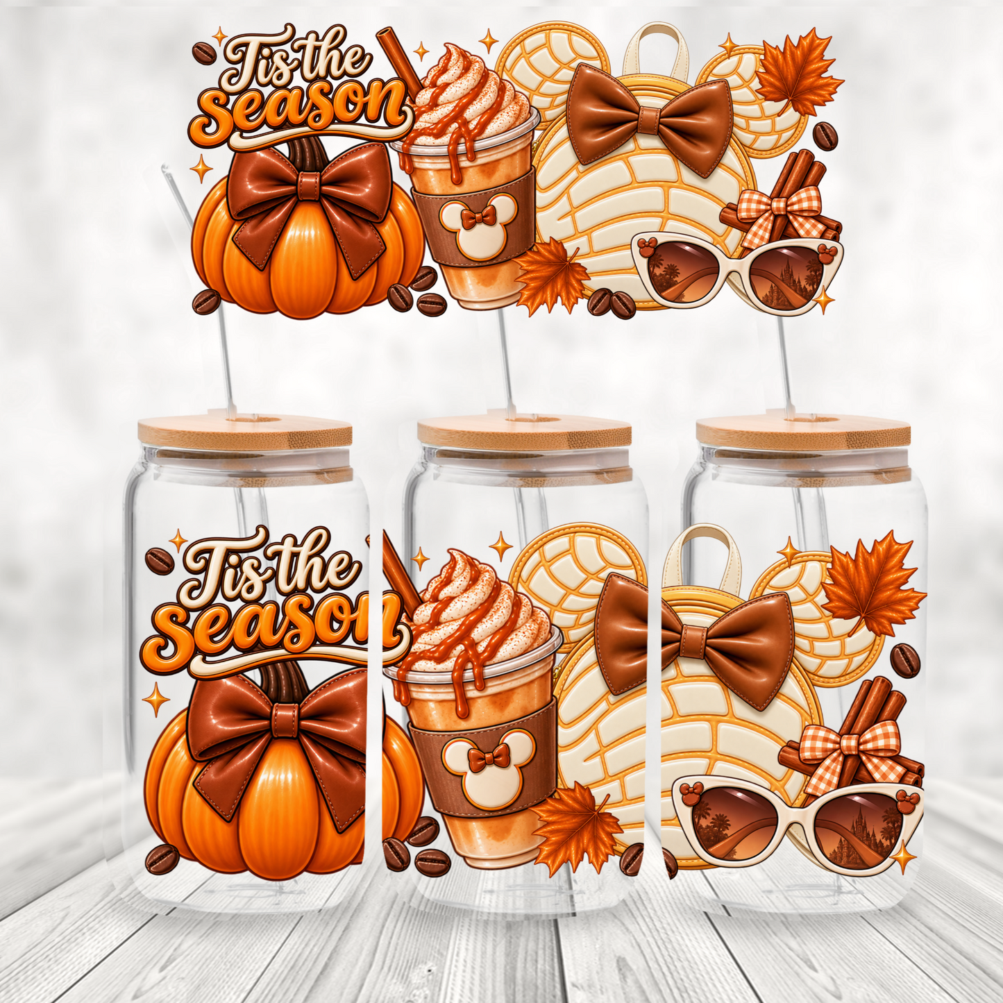 Tis The Season Fall Dis UV DTF 16 oz Wrap