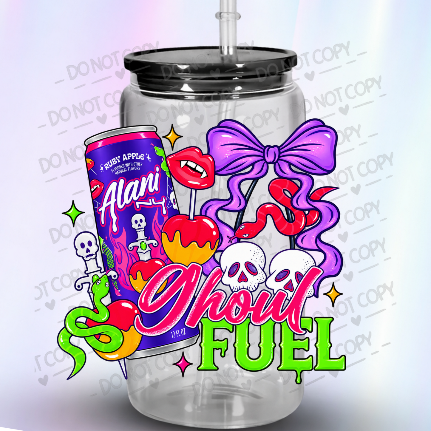 Alani Nu Ruby Apple Ghoul Fuel UV DTF Decal