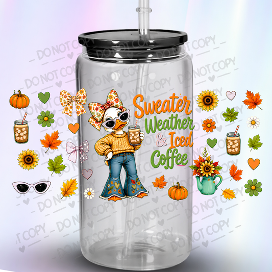 Sweater Weather Duck UV DTF 16 OZ WRAP