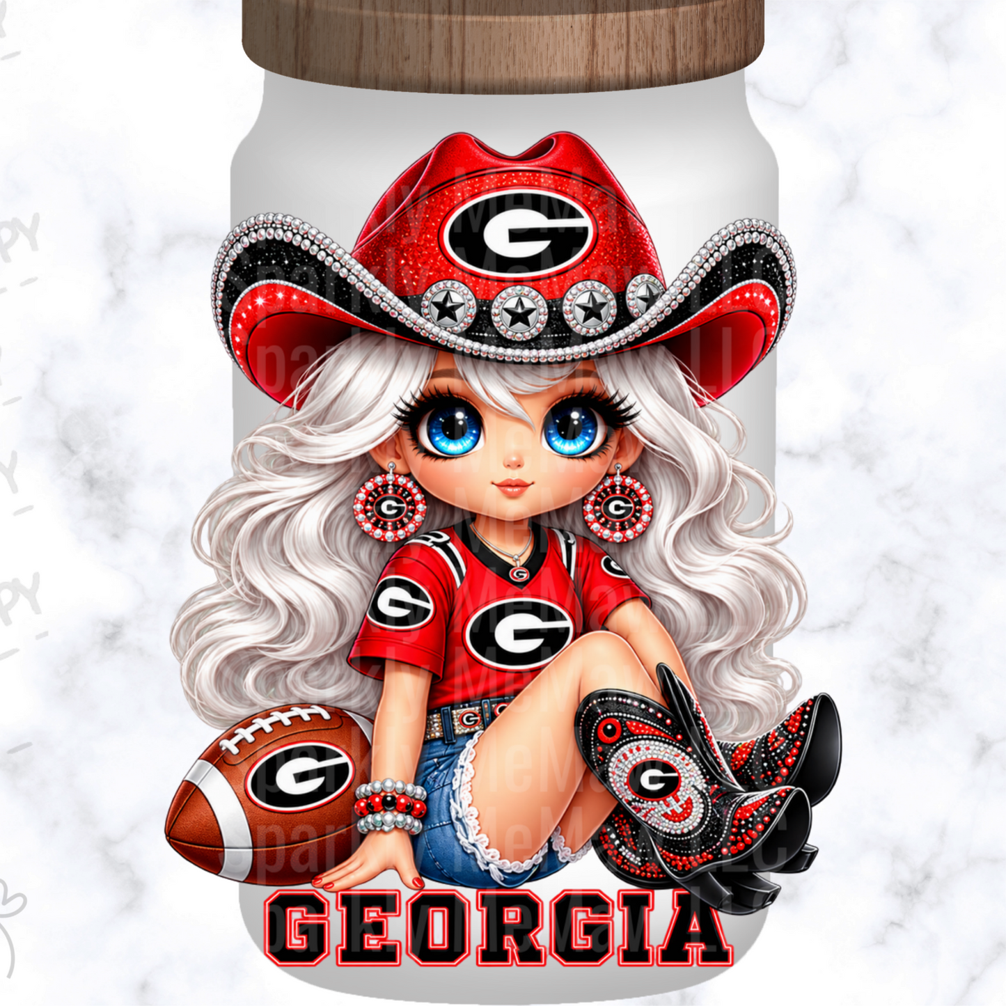 Georgia Bulldogs Glam Girl UV DTF Decal