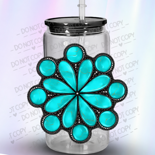 Turquoise Squash Blossom Concho UV DTF Decal