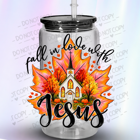 Fall In Love With Jesus UV DTF Decal
