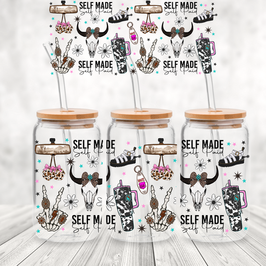 Self Made Self Paid Western UV DTF 16 oz Wrap