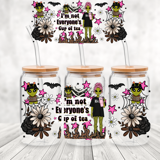 Alien Girl Not Everyone's Cup UV DTF 16 oz Wrap