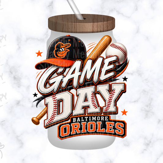 Baltimore Orioles Game Day UV DTF Decal
