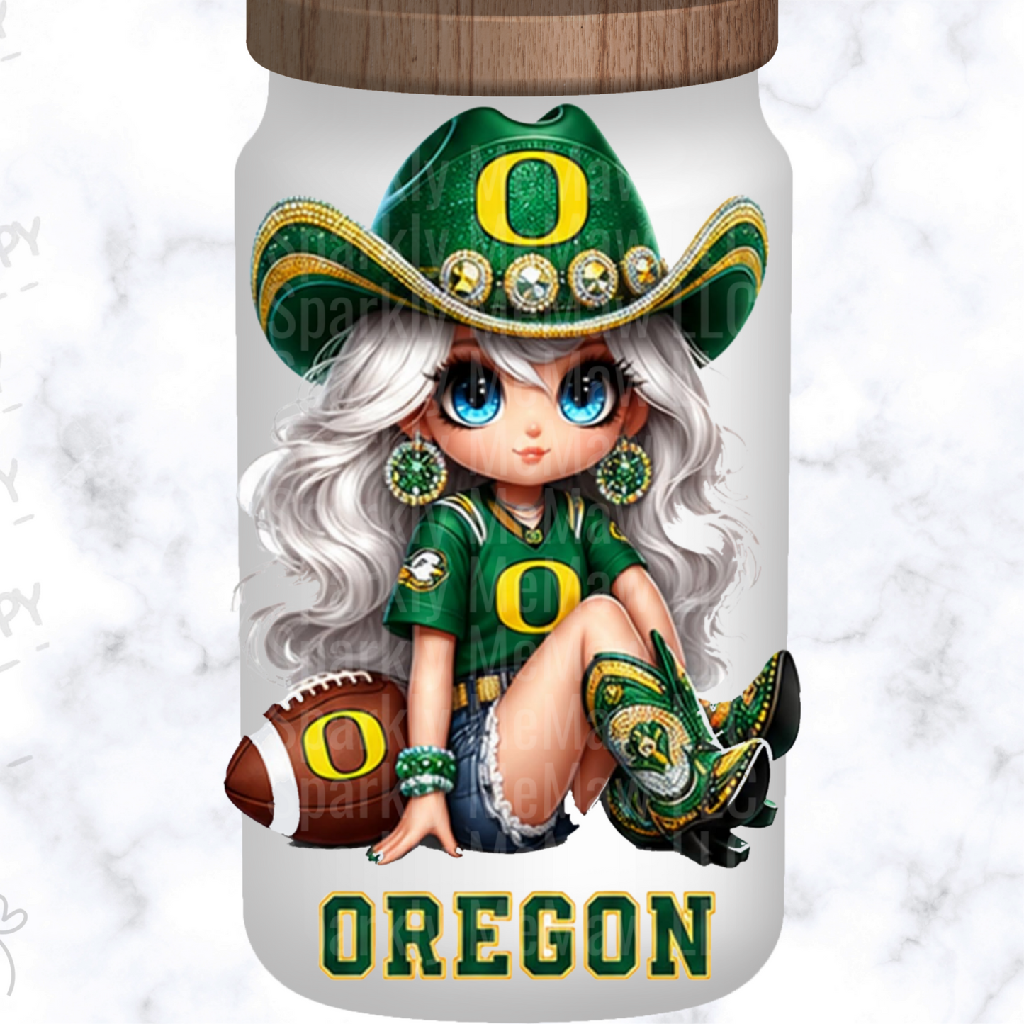 Cute Oregon Ducks Cowgirl Fan This Is A UV DTF Decal