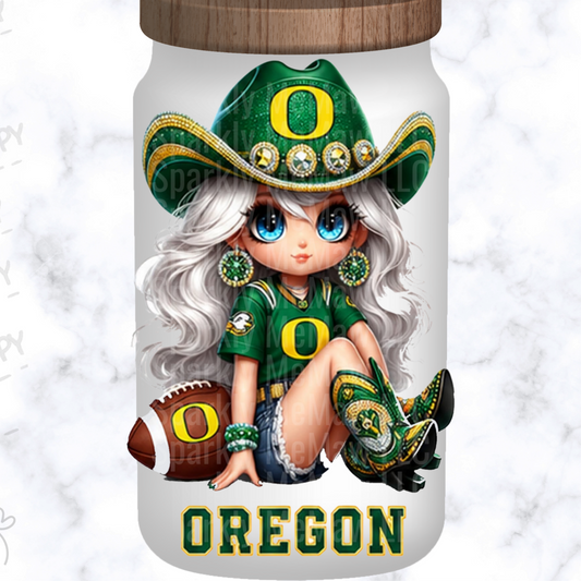 Cute Oregon Ducks Cowgirl Fan This Is A UV DTF Decal
