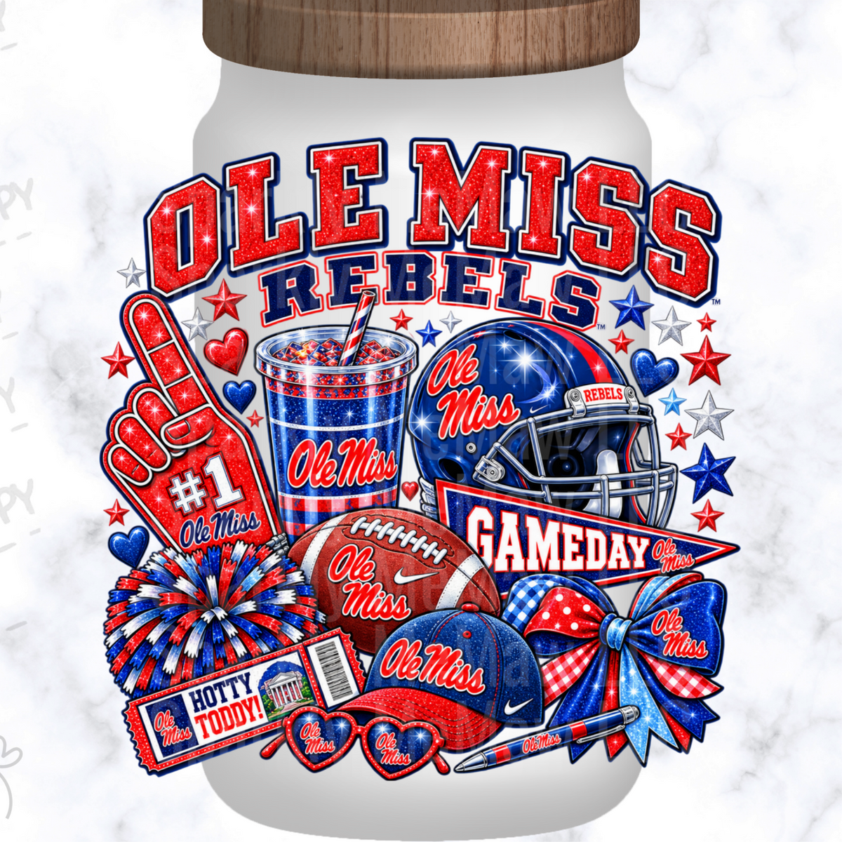 Ole Miss Rebels Gameday Collage is a UV DTF Decal