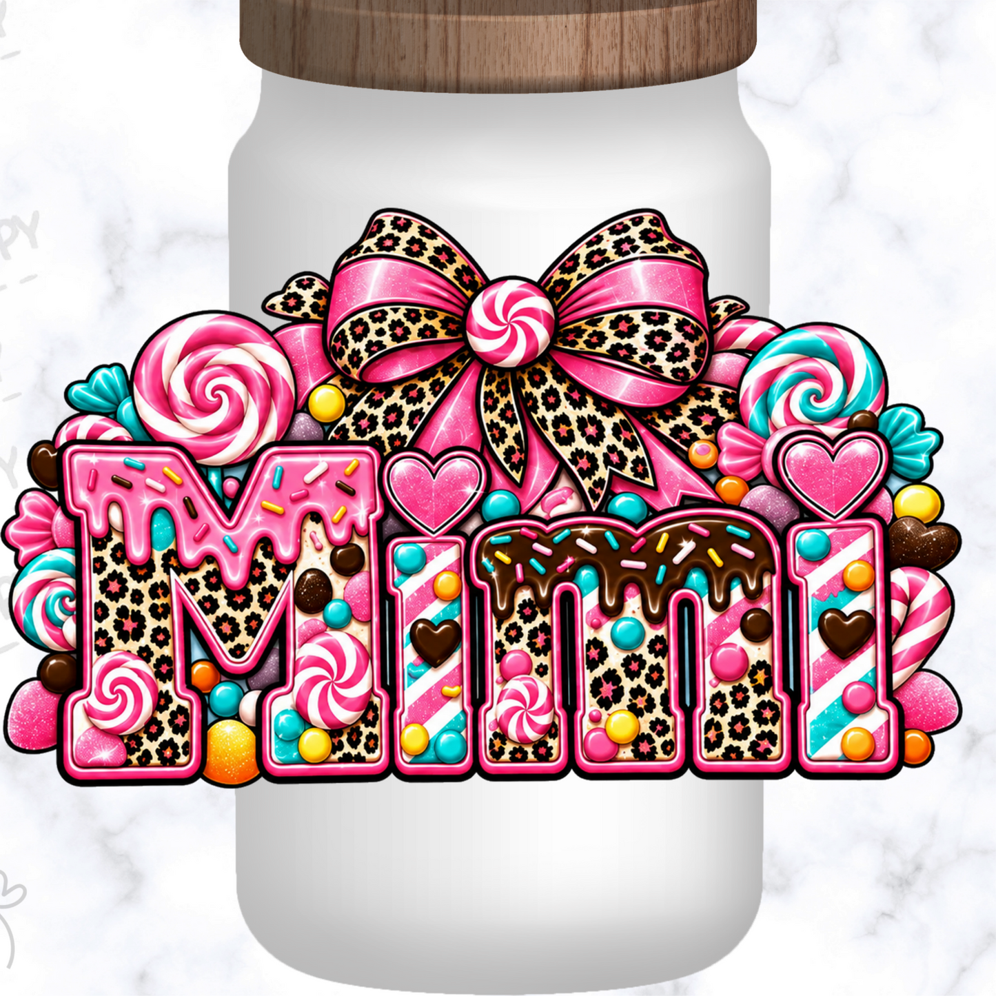 Mimi Candy Leopard Bow UV DTF Decal