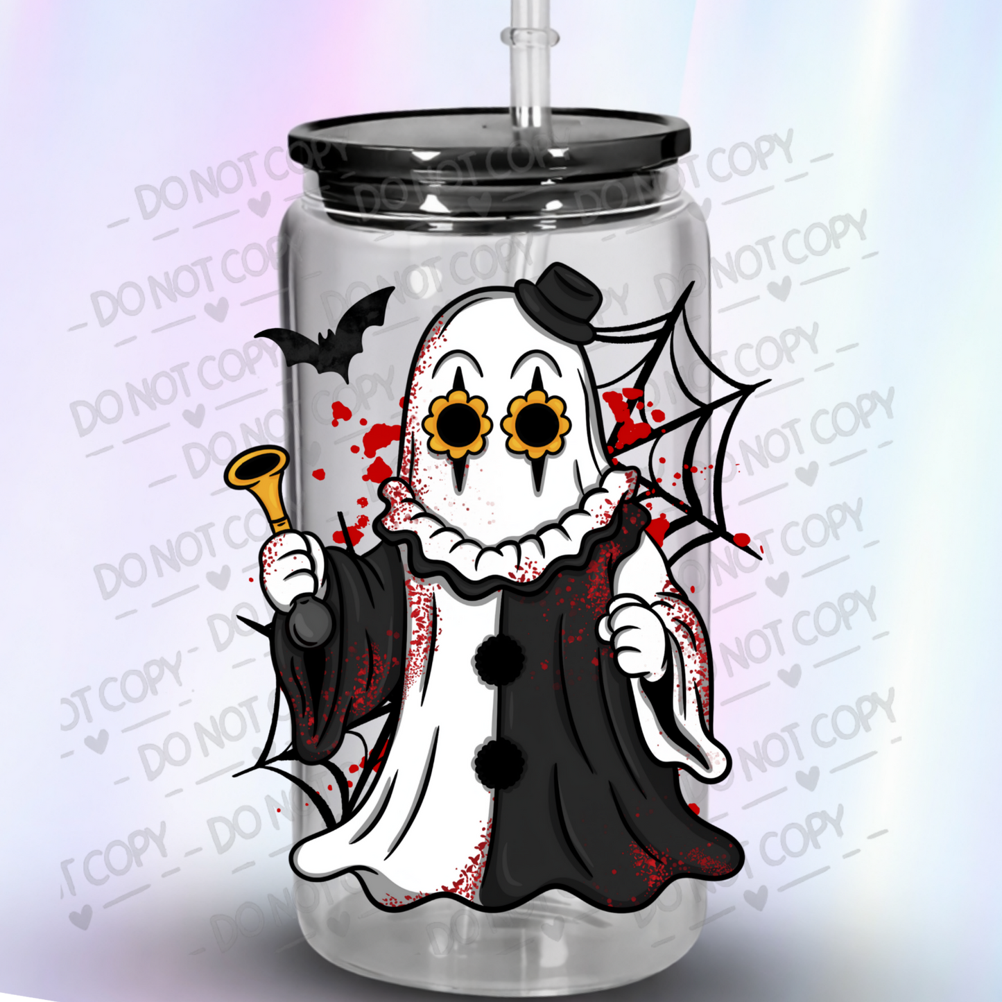 Creepy Clown Ghost Halloween UV DTF Decal