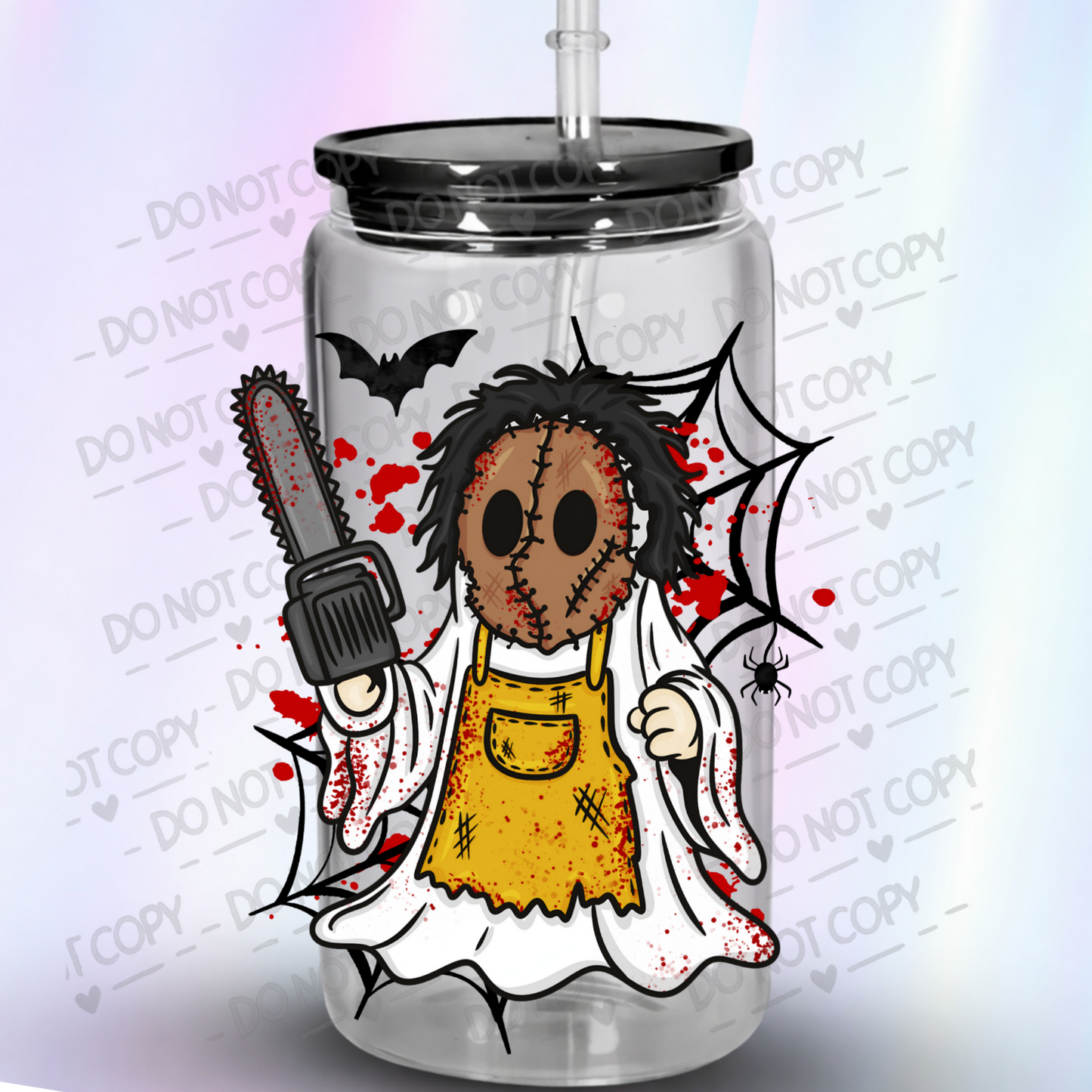 Leatherface Chibi Bloody Chainsaw Halloween UV DTF Decal