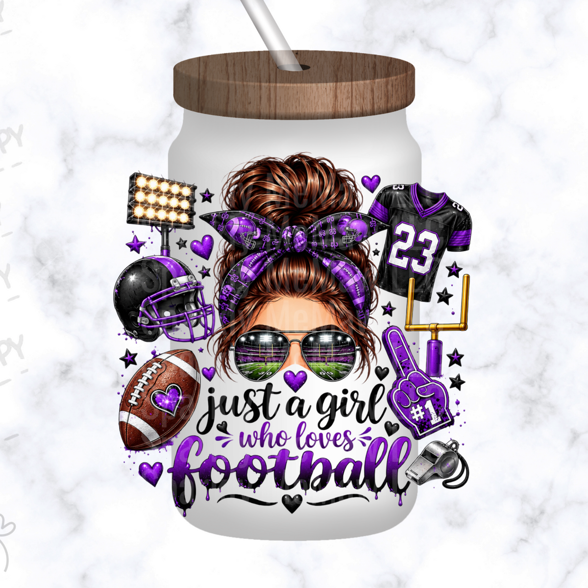 Just A Girl Who Loves Football UV DTF Decal