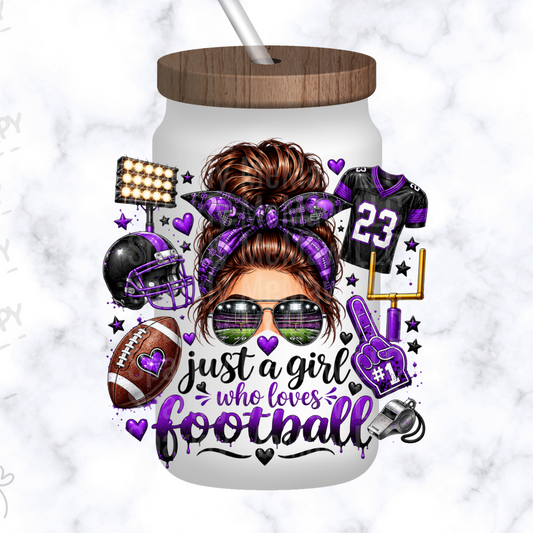 Just A Girl Who Loves Football UV DTF Decal