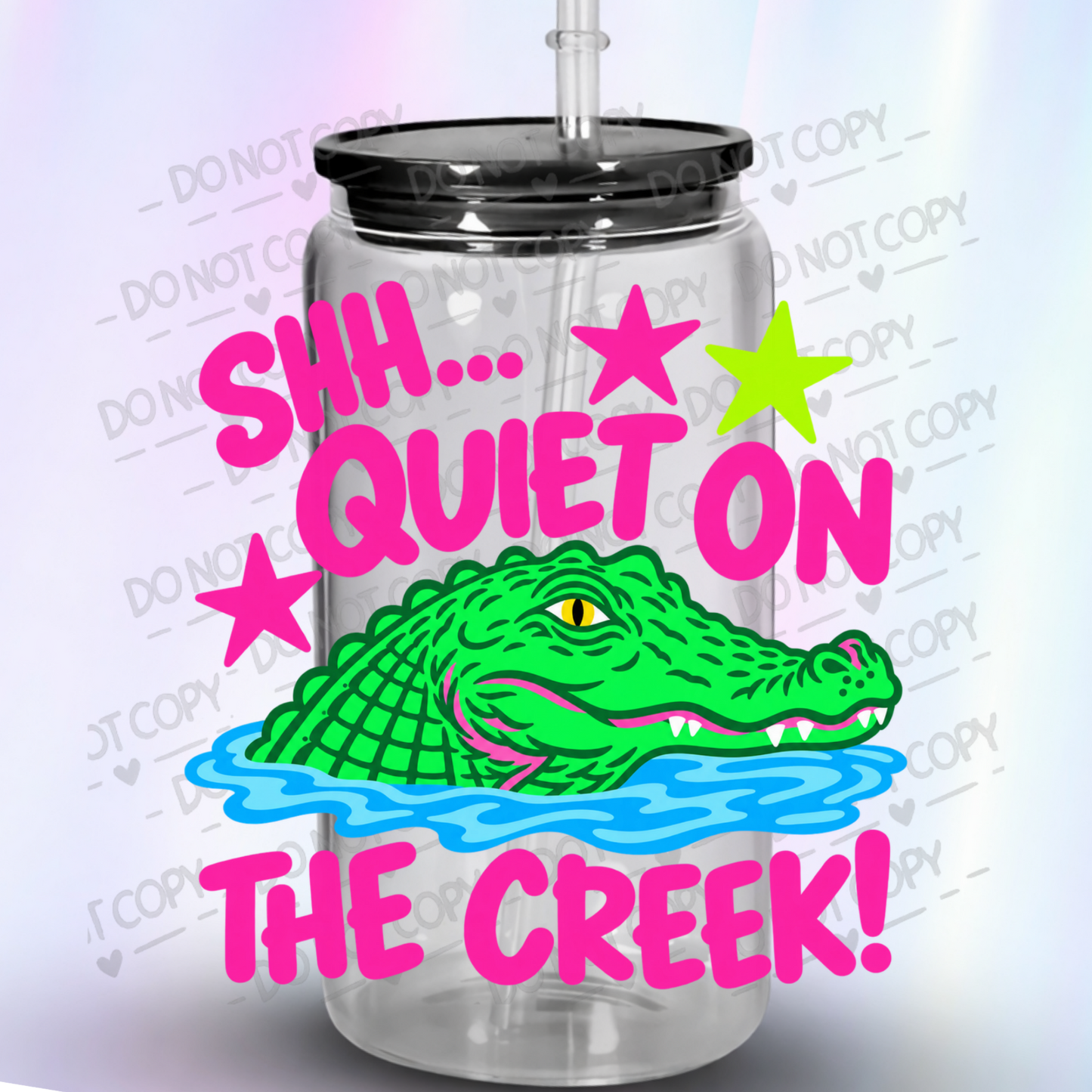 Shh Quiet On The Creek Alligator UV DTF Decal