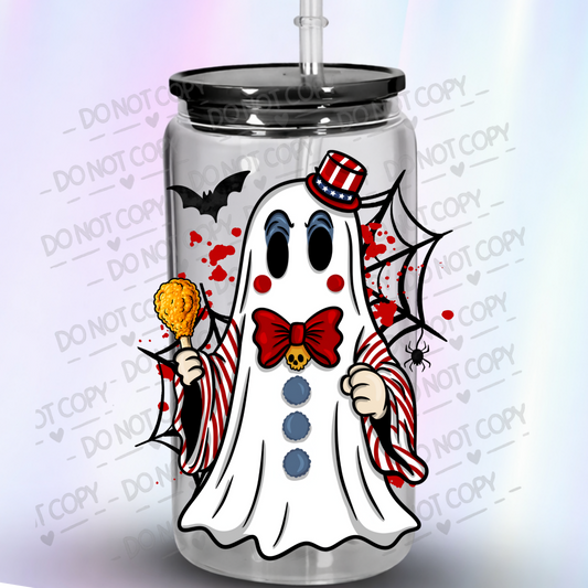 Patriotic Halloween Ghost UV DTF Decal