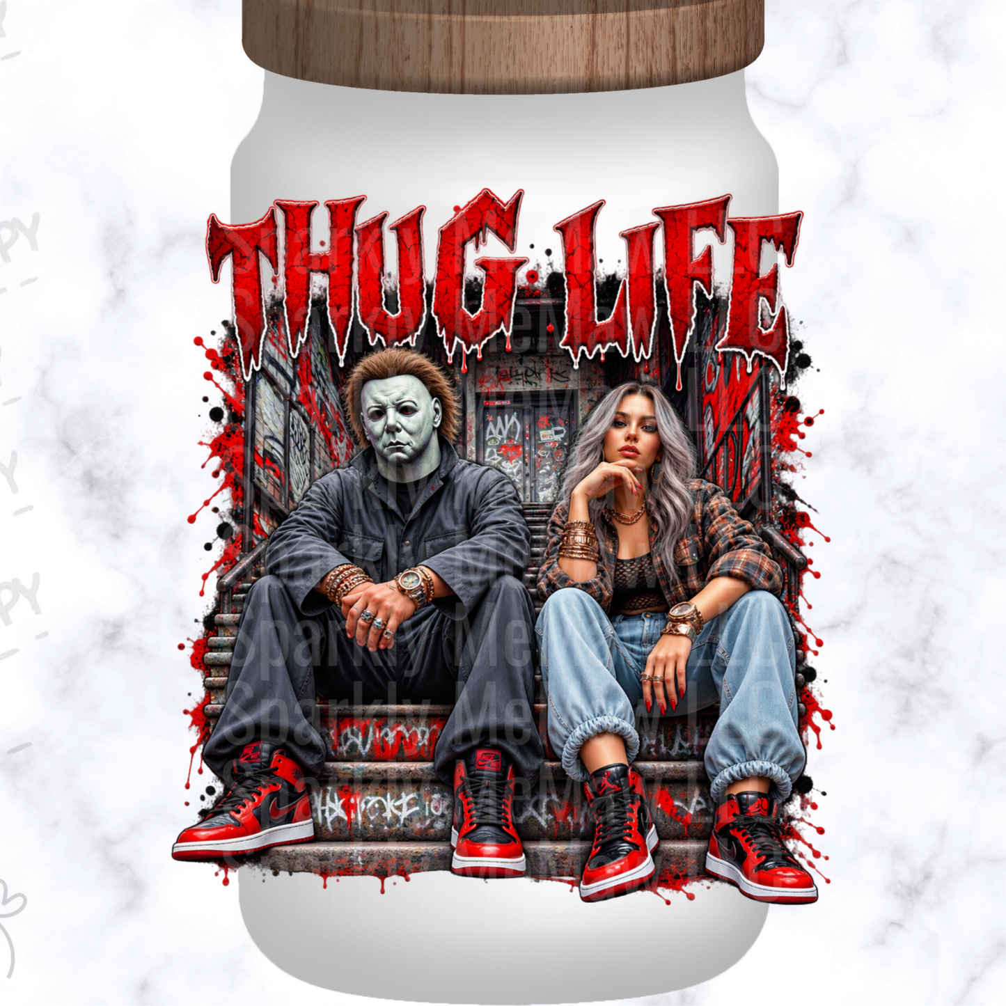 Michael Myers Thug Life Couple This is a UV DTF Decal
