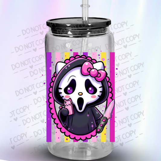 Hk  Ghostface Horror Mashup UV DTF Decal