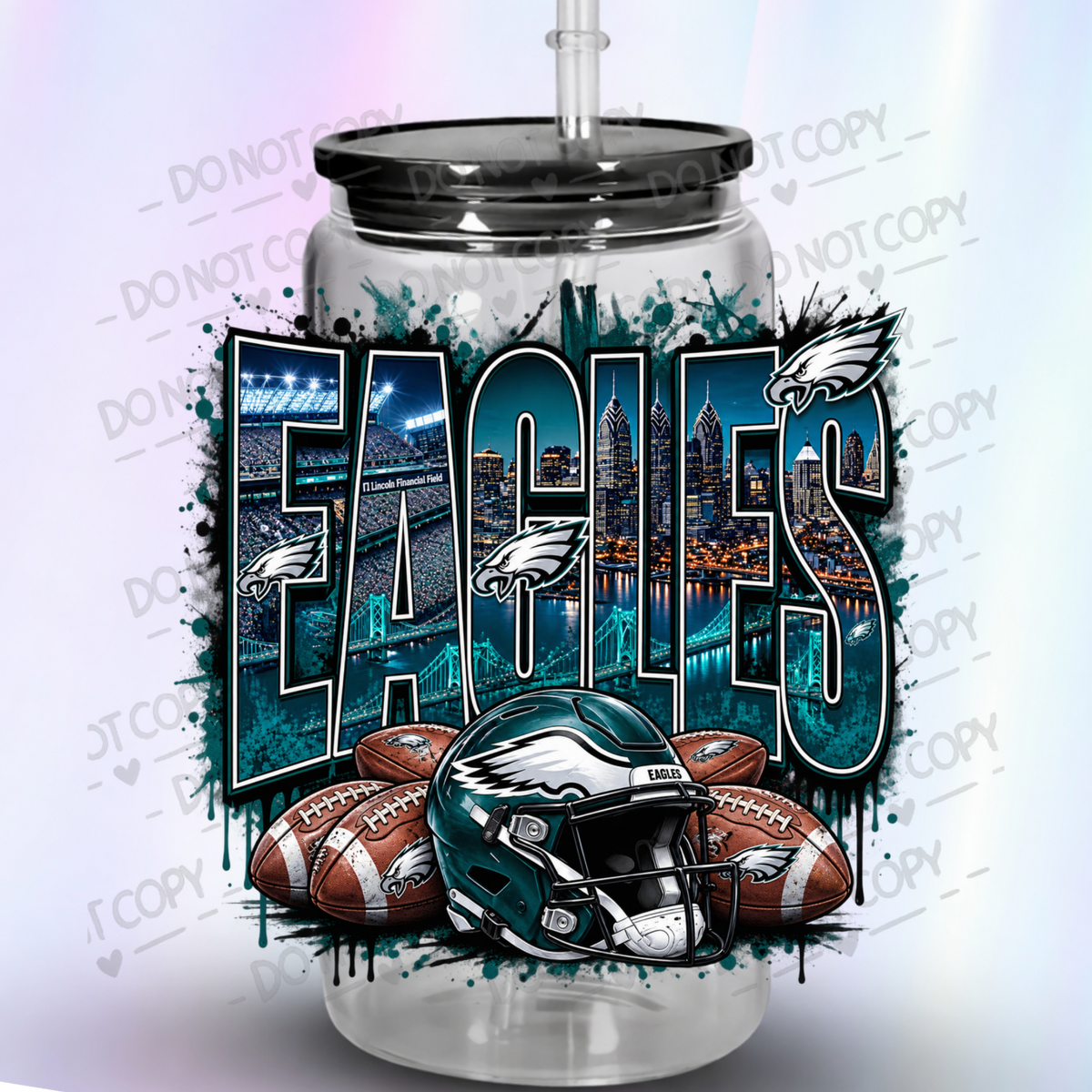 Philadelphia Eagles Midnight City UV DTF Decal