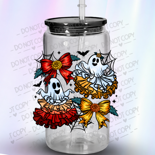 Coquette Ghost Halloween Bows UV DTF Decal
