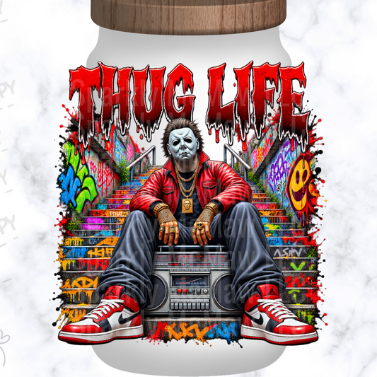 Thug Life Michael Myers Halloween UV DTF Decal