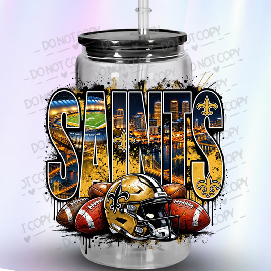 New Orleans Saints Grunge City UV DTF Decal