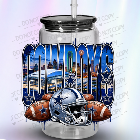 Dallas Cowboys Helmet Skyline UV DTF Decal