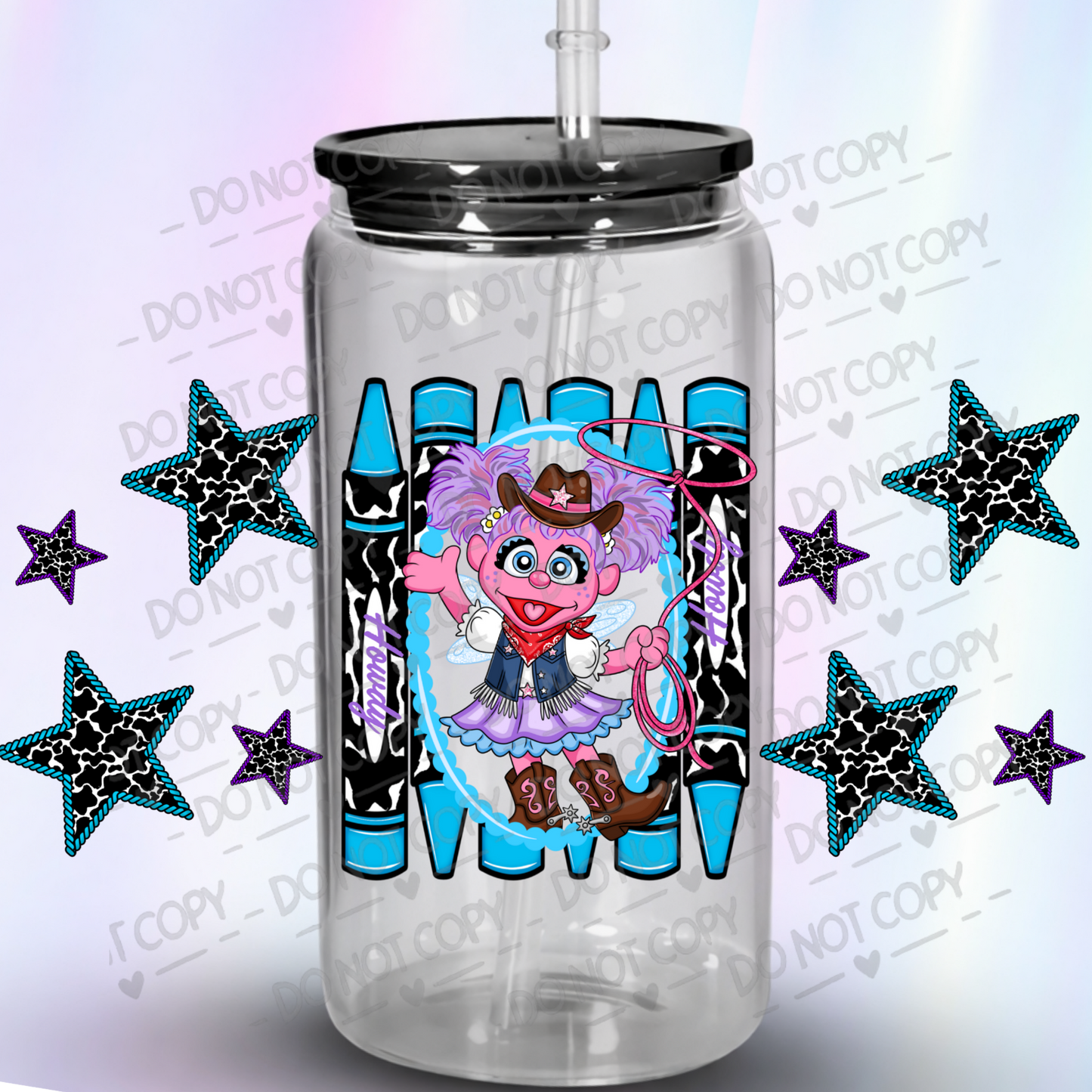 Abby Cadabby Cowgirl Howdy UV DTF Wrap