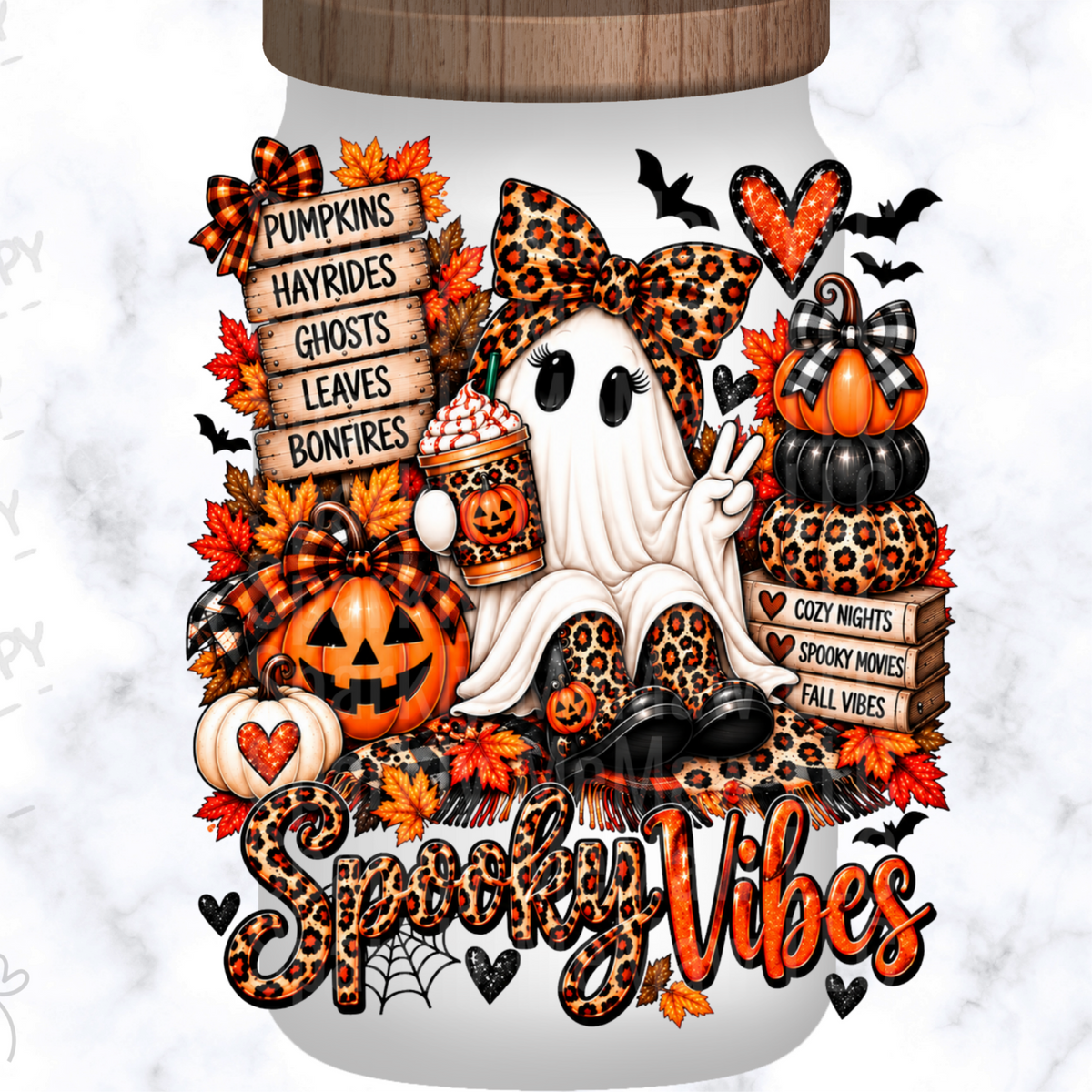 Spooky Vibes Ghost Halloween DTF Decal