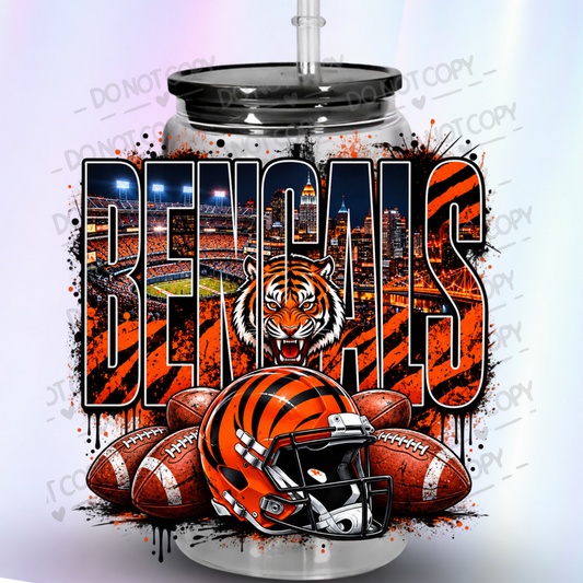 Bengals Tiger Helmet Football UV DTF Decal