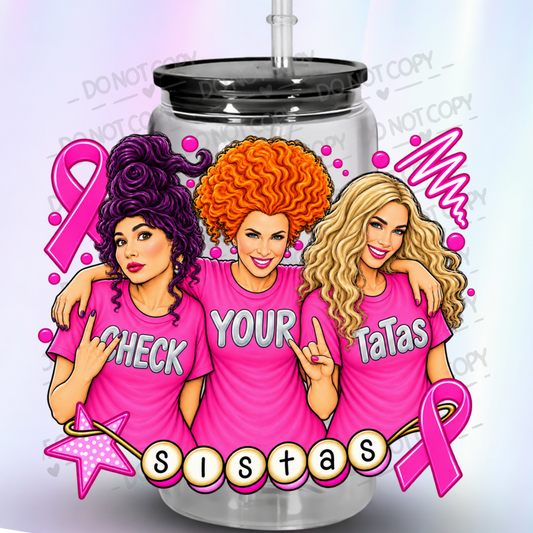 Check Your TaTas Sistas UV DTF Decal