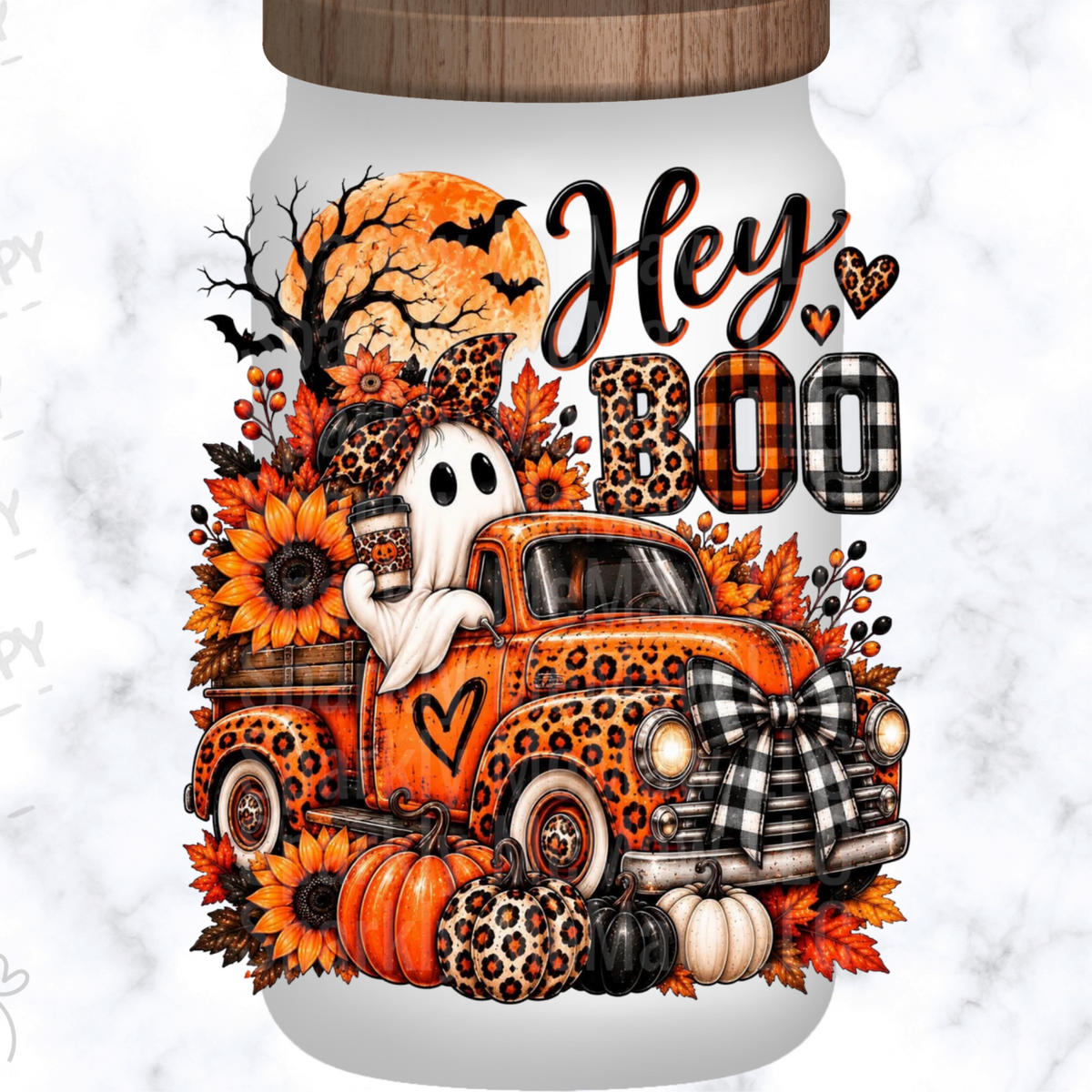 Hey Boo Ghost Truck UV DTF Decal