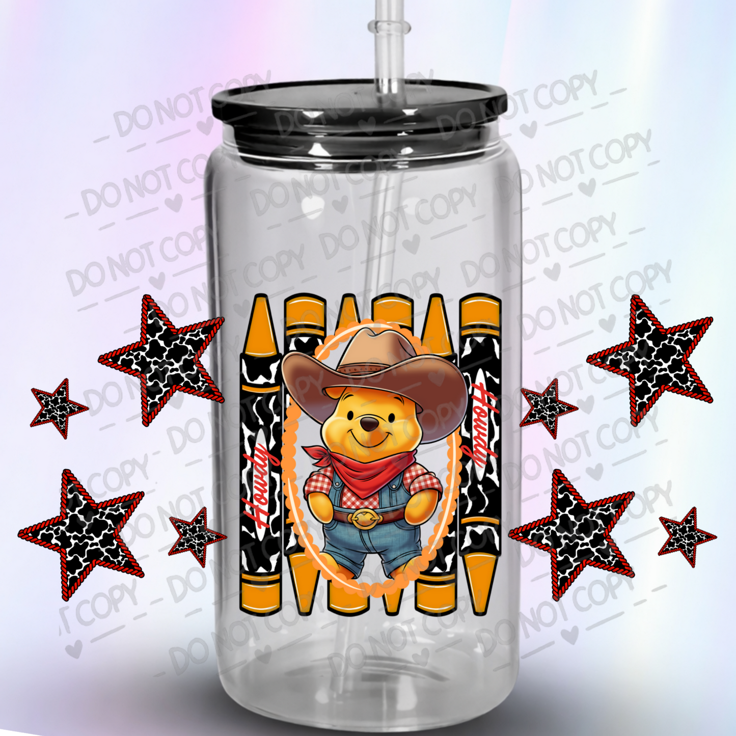Cowboy P Howdy Western Crayons is a UV DTF Wrap