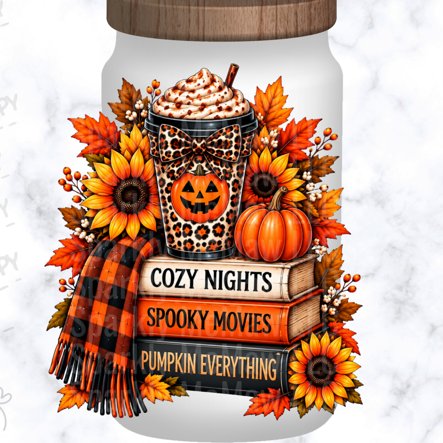 Cozy Nights Pumpkin Everything UV DTF Decal