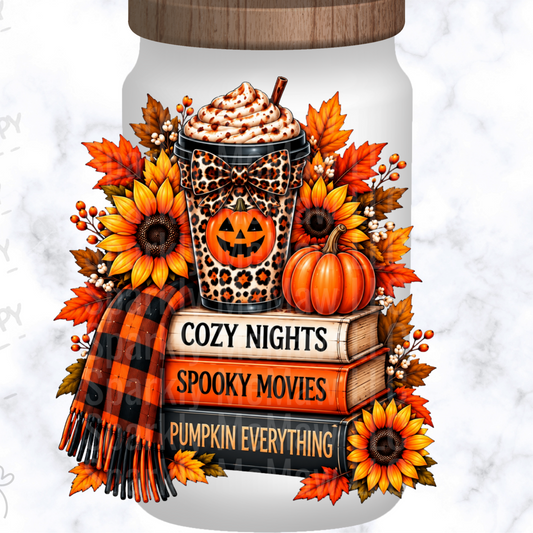 Cozy Nights Pumpkin Everything UV DTF Decal