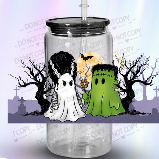 Bride & Frankenstein Ghost Couple UV DTF Wrap