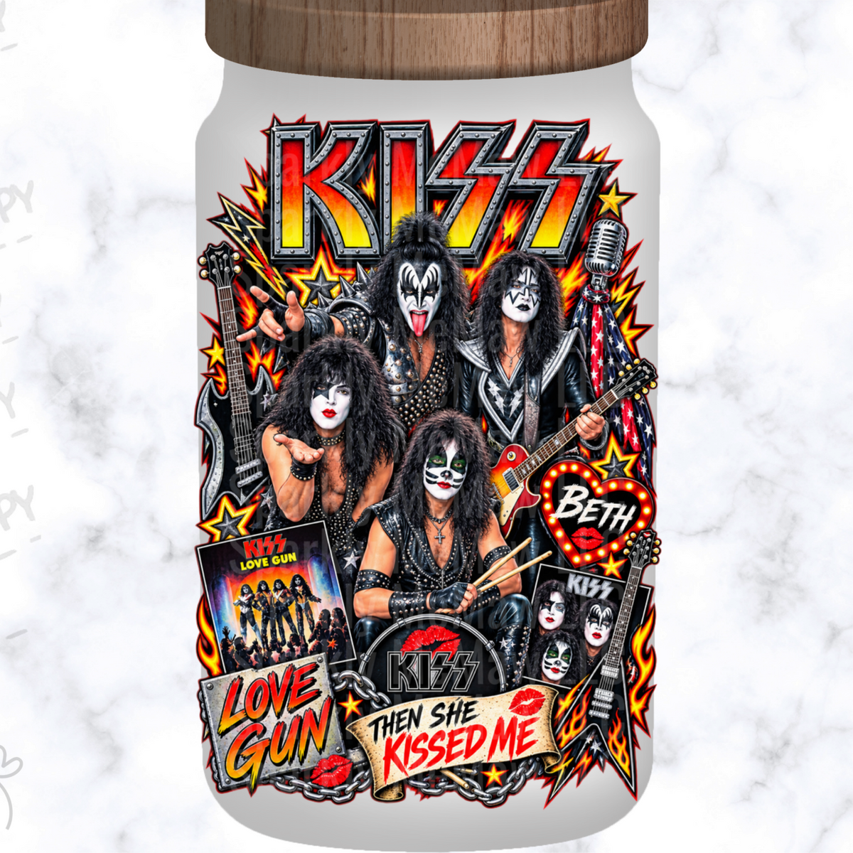 KISS Band Rock Collage UV DTF Decal